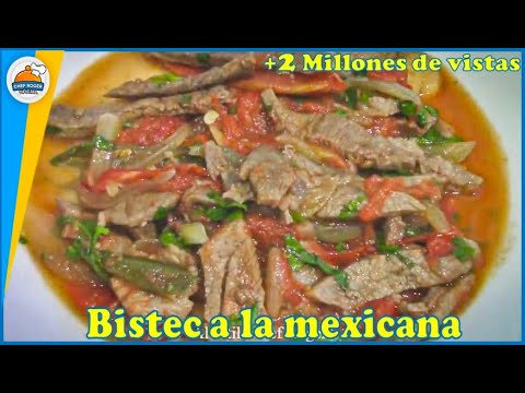 como hacer BISTEC A LA MEXICANA, Receta # 268, bistec