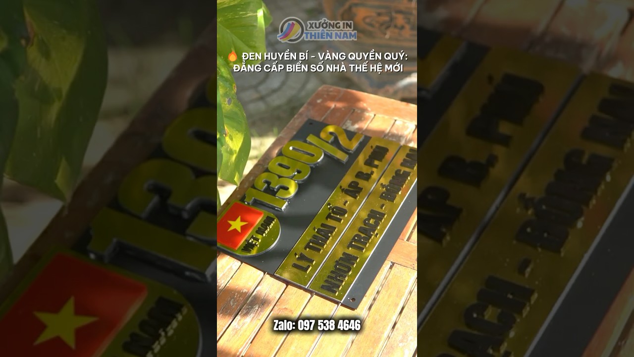 Review Biển Số Nhà Alu Đen Chữ Vàng Gương 10mm Có Cờ Việt Nam | Sang Trọng & Uy Nghi