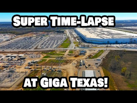 SUPER TIME-LAPSE AT GIGA TEXAS! - Tesla Gigafactory Austin 4K  Day 1/9/24 - Tesla Terafactory Texas