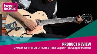 Video thumbnail for Gretsch G6112TCB JR LTD 2 Tone Jaguar Tan Copper Metallic - Review by Bax Music UK
