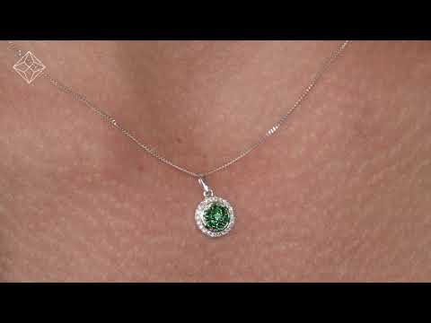 0.16ct Emerald and Diamond Stellato Necklace in 9K White Gold - g4129