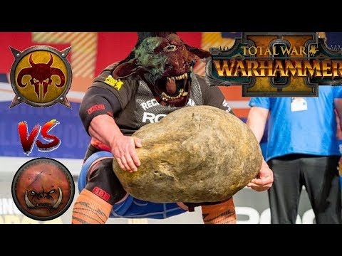Beastmen vs Greenskins | GIANT SHOWDOWN - Total War Warhammer 2