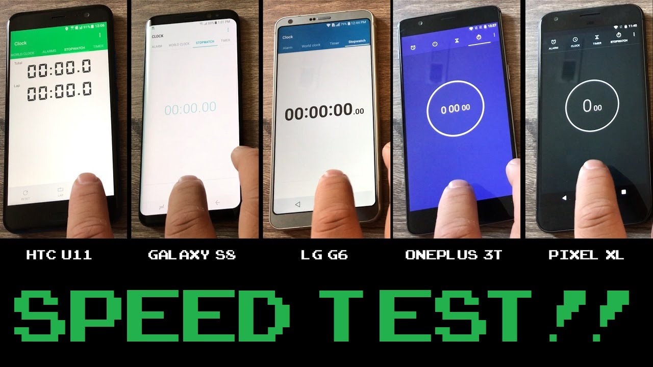 HTC U11 vs Samsung Galaxy S8 vs LG G6 vs OnePlus 3T vs Google Pixel XL - Speed Test (18 Apps)