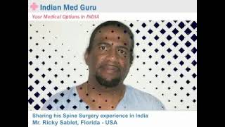 Mr. Ricky Sablet, USA patient video testimonial India