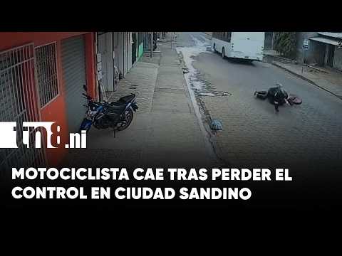 Cámara capta accidente de motociclista en Ciudad Sandino