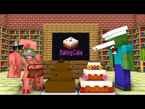 Monster school : BAKING CAKE CHALLENGE - Minecraft Animation