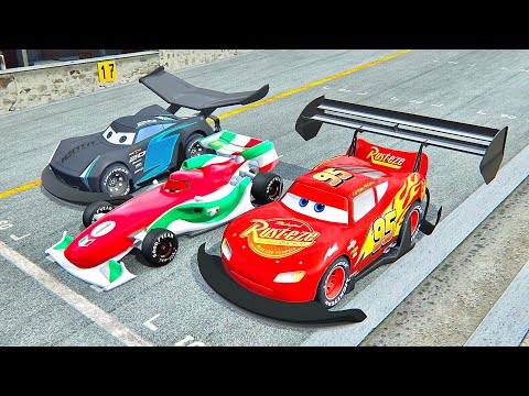 Francesco Bernoulli vs Lightning McQueen GTR vs Jackson Storm GTR - Drag Race