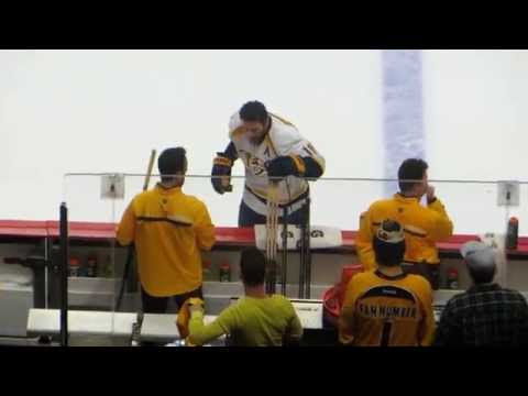James Neal during pre-game warm-up at the Predators @ Senators hockey game