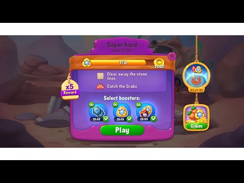Fishdom, level super hard 5722 catch the crabs