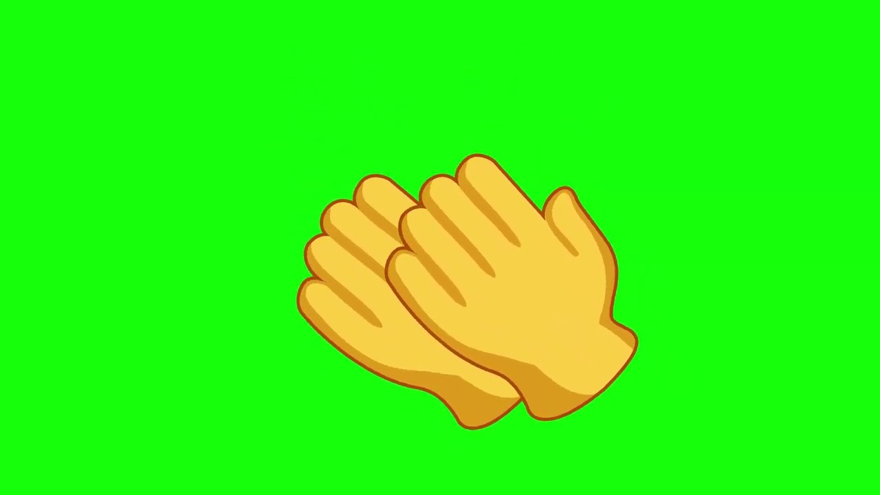 Clapping Hand Animated Emoji in Green Screen (4K Quality + Free Download Google Drive Link)