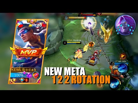 NEW META 1 2 2 ROTATION MLBB SEASON 24 | BRUNO BEST BUILD AND EMBLEM