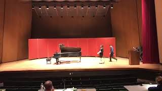 Student Christiena Taralson performs in the live round of the 2019 National Trumpet Competition