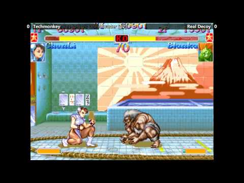 Super Turbo @ Fightmania - Techmonkey (Chun) vs Real Decoy (Blanka) [720p/60fps]