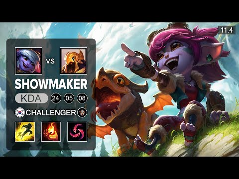 Showmaker Tristana Mid vs Azir - KR Challenger Patch 11.4