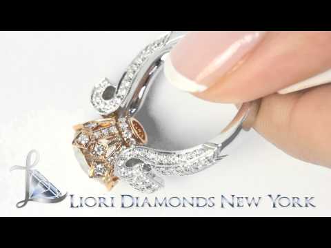 ER-0983 - 3.38 Carat G-VS2 Natural Round Diamond Engagement Ring 18k Rose Gold White Gold