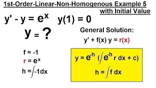 Differential Equation - 1st Order, Linear Form (8 of 9) Example 5 of Non-Homogenous Form