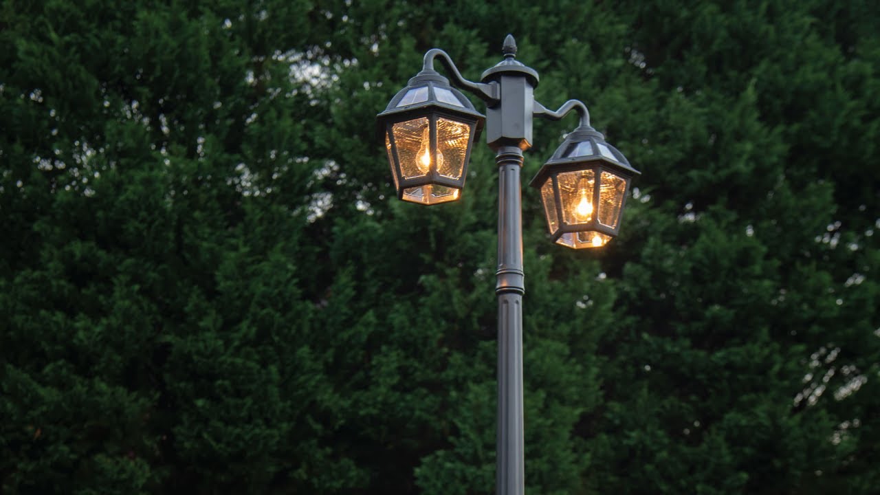 Video 1 Watch A Video About the Polaris Black Dusk to Dawn LED 2-Light Lamp Post