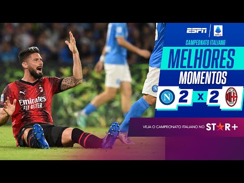 Gols e lances de Napoli x Milan