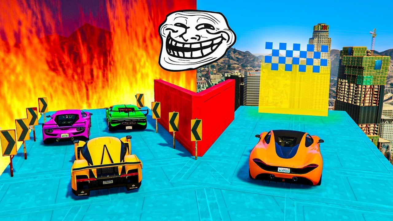 EL ÚLTIMO EXPLOTA TROLL CON COCHES ALEATORIOS!! DOBLE CAMINO!! - GTA 5 ONLINE