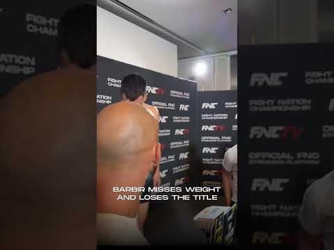 Đani Barbir missed weight by 1 kilogram and has therefore been stripped of his middleweight title.