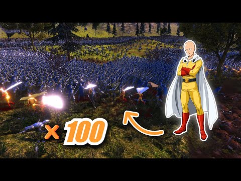 100 Saitama (One Punch-Man) VS 40.000 Medieval Army ! Ultimate Epic Battle Simulator - UEBS
