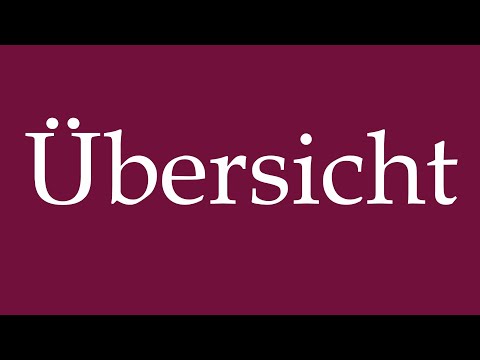 How to Pronounce ''Übersicht'' (Overview) Correctly in German