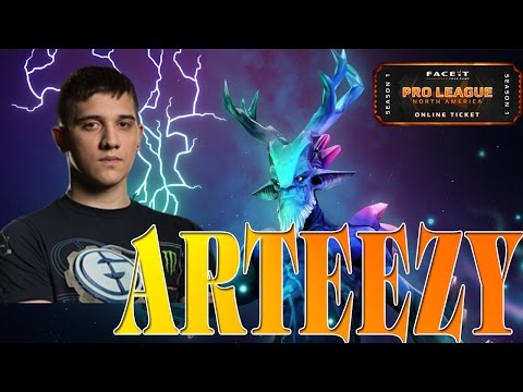 Arteezy Dota 2 [Leshrac] Standin Battle, AMAZING Finish - FACEIT Pro League North America