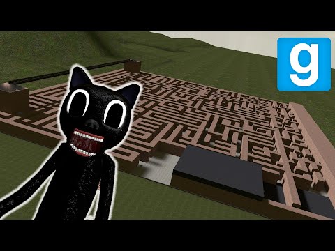 MAD CARTOON CAT IN MAZE! - Garry's Mod Sandbox