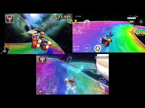 Evolution of 3DS Rainbow Road in the Mario Kart Series (2011-2022)