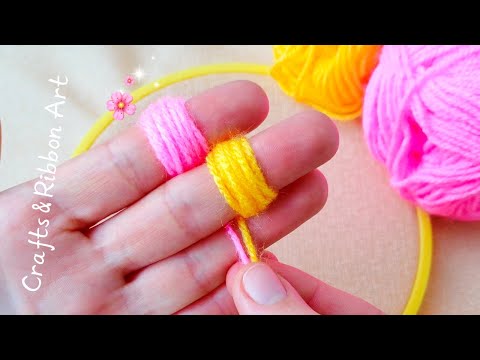 It's so Beautiful 💖🌟 Superb Woolen Flower Making Idea with Finger - You will Love It - DIY Flowers