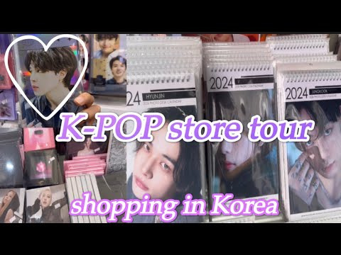Tour pela loja K-pop 🤍 Compras em Myeong-dong, Coreia 💜 BTS NCT BLACKPINK 🖤 Vlog de compras K-pop 🇰🇷