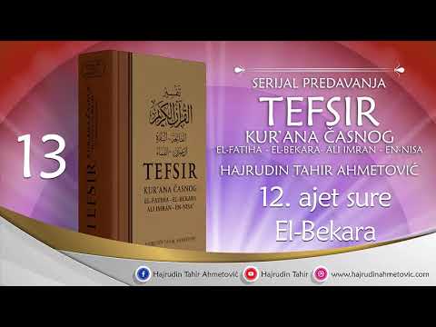 13 Tefsir sure El-Bekara / Komentar 12. ajeta