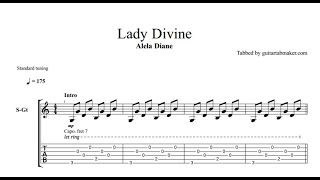Alela Diane - Lady Divine TAB - fingerpicking guitar tabs (PDF + Guitar Pro)