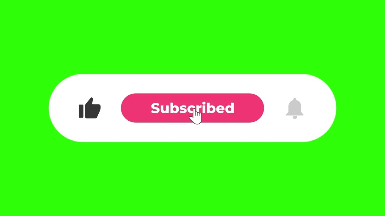 4 YouTube Subscribe Button Green Screen | Like & Subscribe Animation | Free Green Screen Overlay