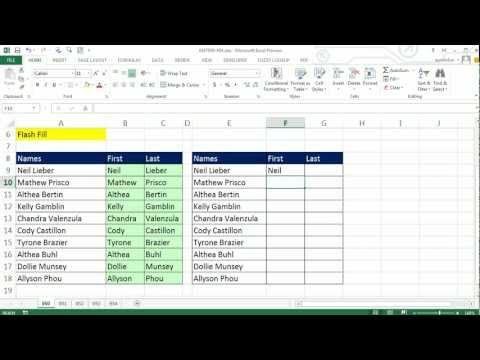 Highline Excel 2013 Class Video 29 Flash Fill Extract Combine Insert Reverse Data 25 Example