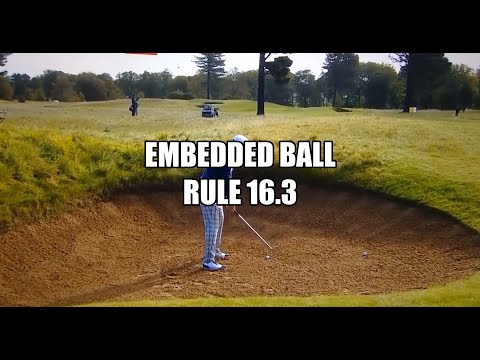 Ian Poulter Hits Ball Straight into Ground Above Bunker - Golf Rules