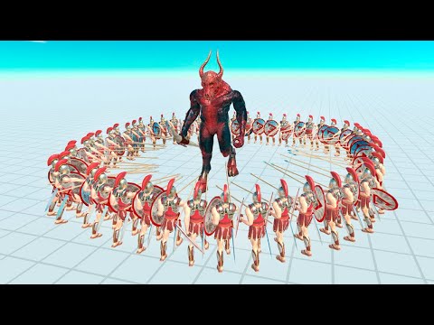 50x SPARTANS CIRCLE vs EVERY UNIT | Animal Revlot Battle Simulator