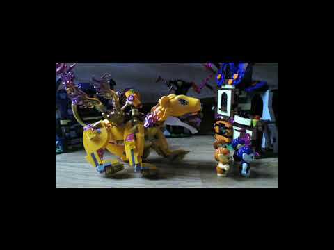 Lego animation of Lego Elves Azari's fire lion