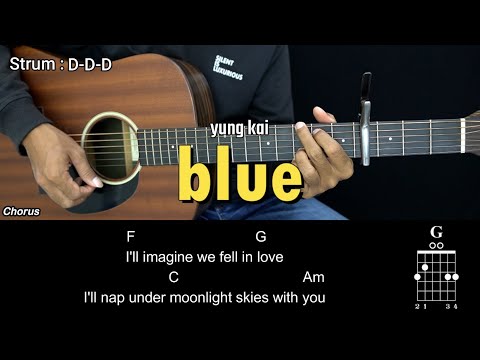 blue - yung kai | EASY Guitar Tutorial with Chords - Guitar Lessons