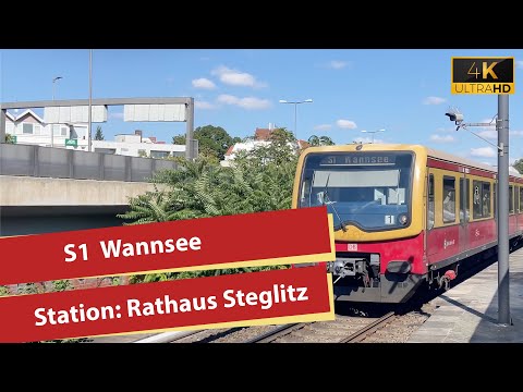 (4K) Einfahrt der S-Bahn Linie S1 am Bahnhof Rathaus Steglitz