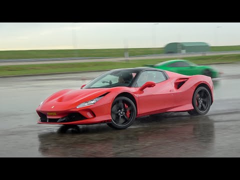 Ferrari F8 Spider with Akrapovic Exhaust - Start Up, Revs, DRIFTING and Powersliding!