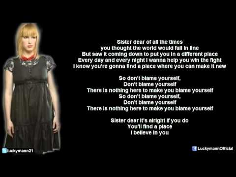Sixpence None The Richer - Don't Blame Yourself (Lyric Video) Lost In Transition (2012)
