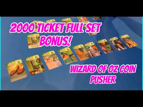 Wizard of Oz Coin Pusher Machine 2,000 FULL SET CARD BONUS in ONE DAY!