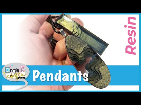 Island Pendants Made with Resin: Smoky Gold Resin Jewelry