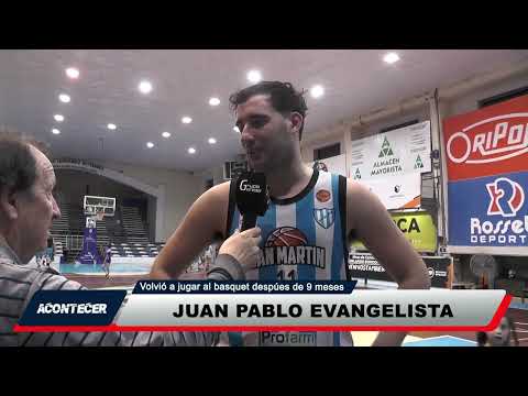 Marcos Juárez: Juan P. Evangelista volvió a jugar básquet en San Martín después de su grave lesión