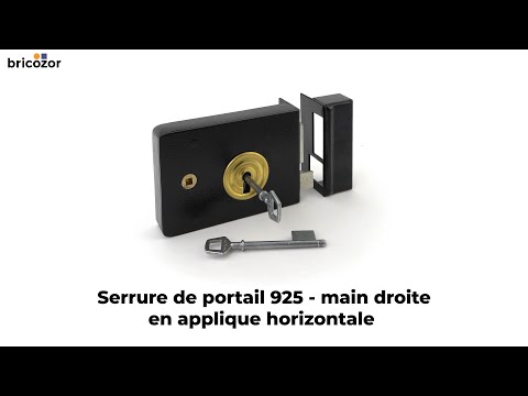 Serrure de portail en applique horizontale - fouillot à gorges - 925 MÉTALUX