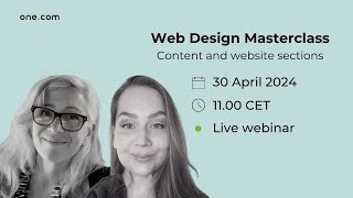 Web Design Masterclass: Content and website sections