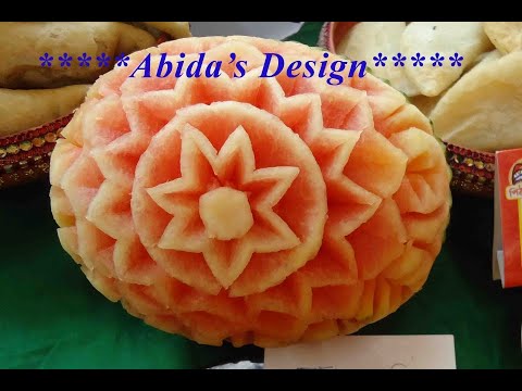 Fruit carving|| watermelon carving || carving tutorial || abidas design || bangladeshi carving