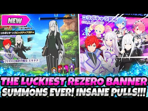 *LETS GO!!!!!* THE LUCKIEST SUMMONS EVER ON THE RE:ZERO COLLAB BANNER! INSANE PULLS (7DS Grand Cross