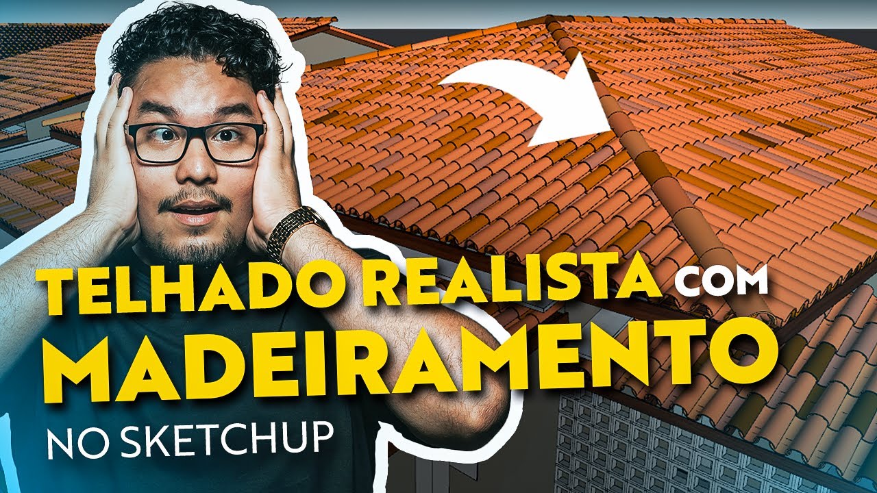 TELHADO COM MADEIRAMENTO REALISTA NO SKETCHUP